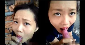 Người yêu mút cu ở vườn sau nhà